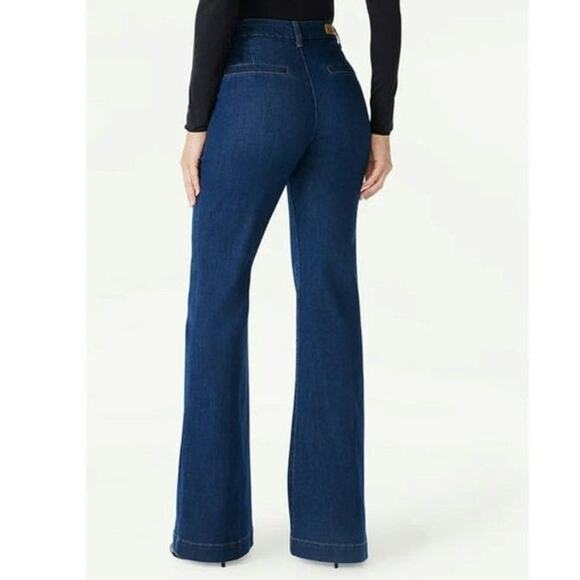Sophia Jeans by Sophia Vergara Blue Denim Trouser Flare High Rise Jeans Size 12 - Picture 8 of 16